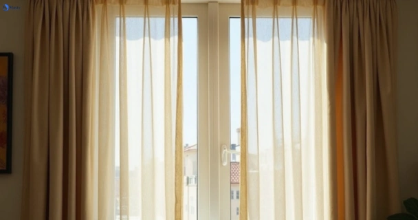 Dusty and dull curtains in liverpool-nsw before steam cleaning